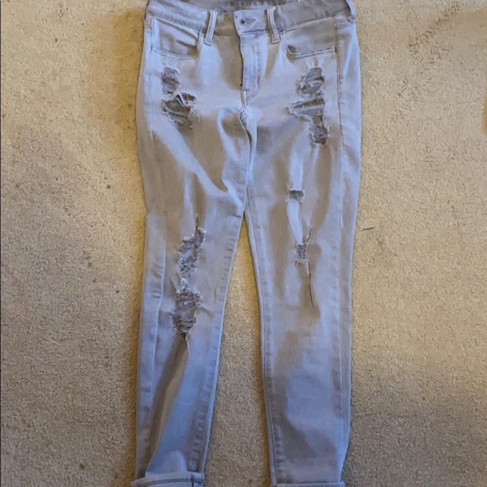 Gray Ripped Jeans